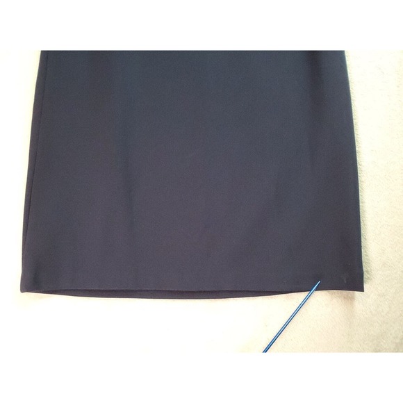 Grace A Line Skirt Womens Sz 6 Navy Rayon Stretch Pleated Elastic Waist Back Zip - Picture 3 of 6